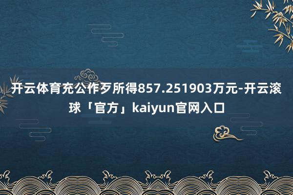 开云体育充公作歹所得857.251903万元-开云滚球「官方」kaiyun官网入口