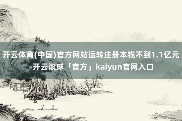 开云体育(中国)官方网站运转注册本钱不到1.1亿元-开云滚球「官方」kaiyun官网入口