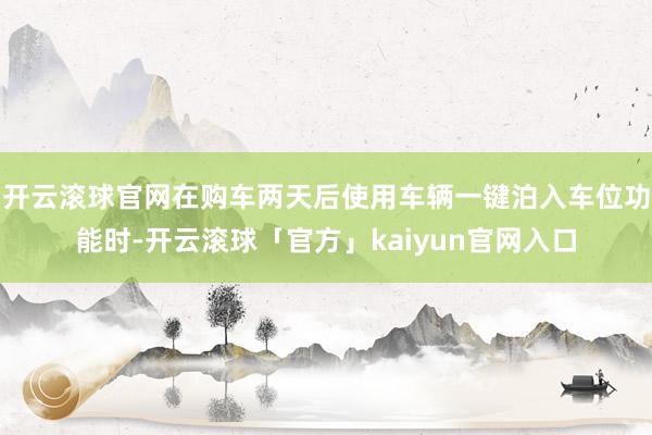 开云滚球官网在购车两天后使用车辆一键泊入车位功能时-开云滚球「官方」kaiyun官网入口