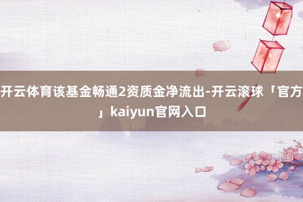 开云体育该基金畅通2资质金净流出-开云滚球「官方」kaiyun官网入口