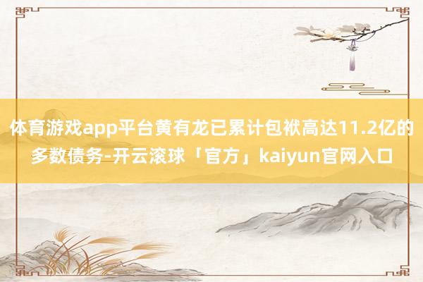 体育游戏app平台黄有龙已累计包袱高达11.2亿的多数债务-开云滚球「官方」kaiyun官网入口