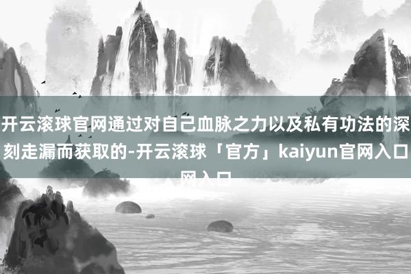 开云滚球官网通过对自己血脉之力以及私有功法的深刻走漏而获取的-开云滚球「官方」kaiyun官网入口