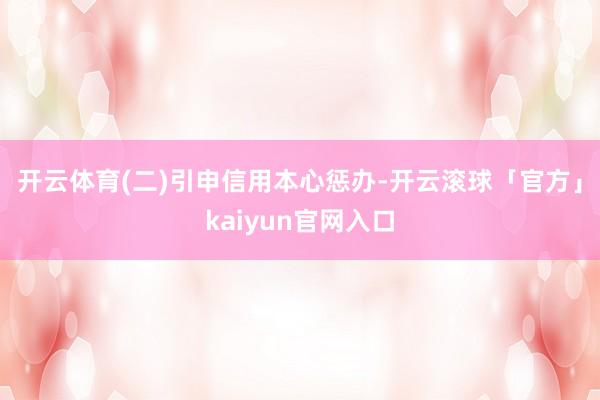 开云体育　　(二)引申信用本心惩办-开云滚球「官方」kaiyun官网入口