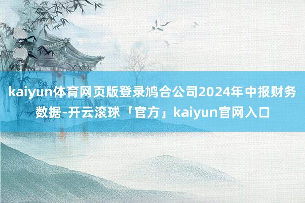 kaiyun体育网页版登录鸠合公司2024年中报财务数据-开云滚球「官方」kaiyun官网入口